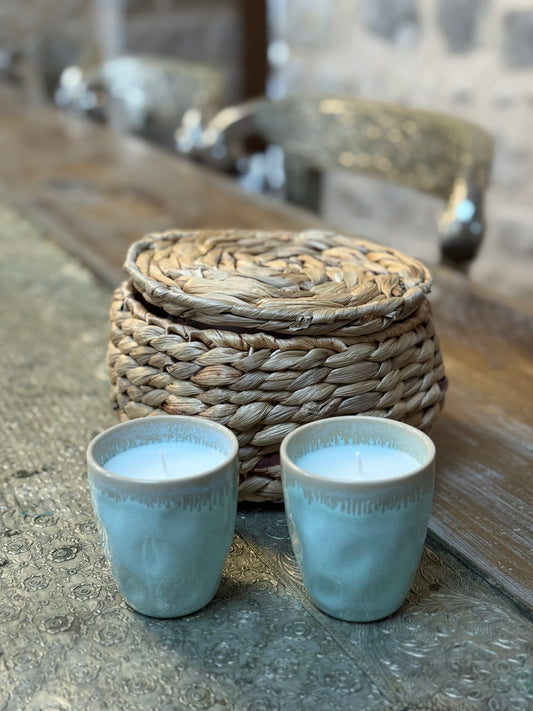 Bougie tasse turquoise