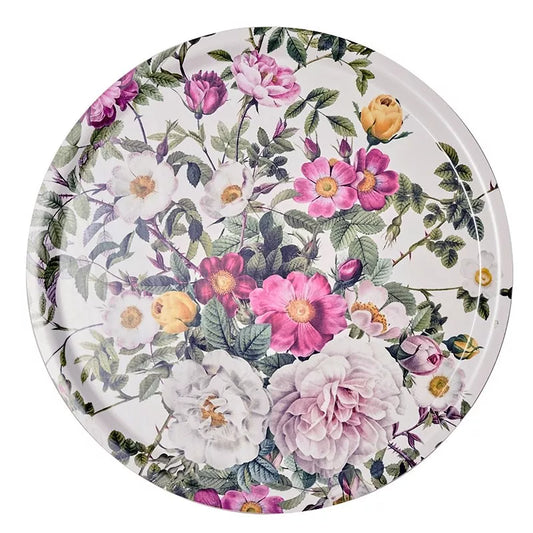 Plateau Fleurs rond
