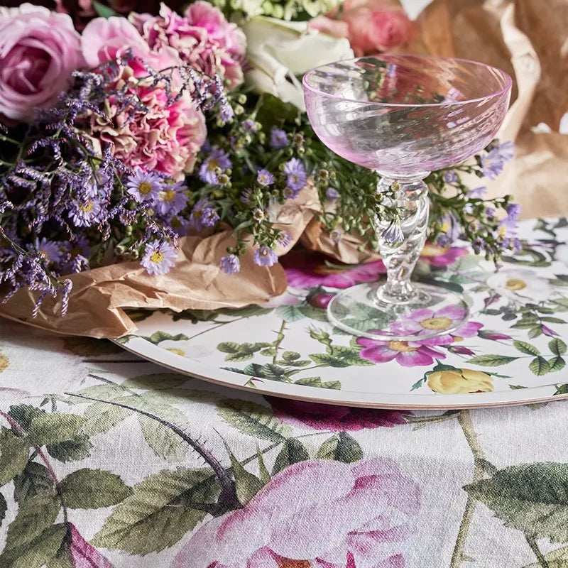 Plateau Fleurs rond