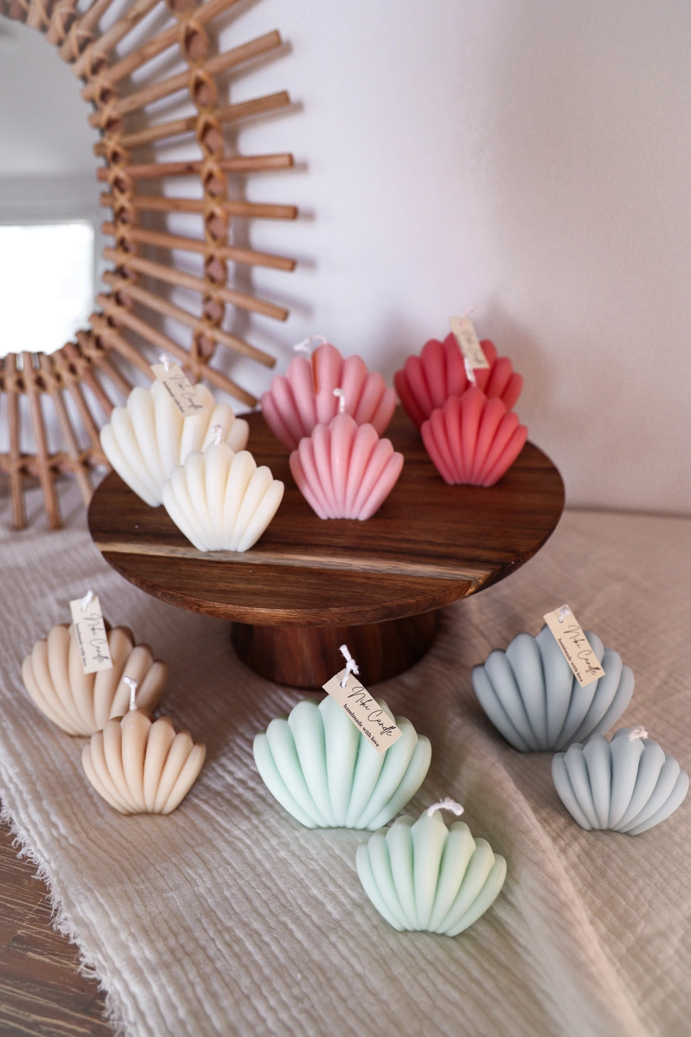 Bougies Coquilles beiges