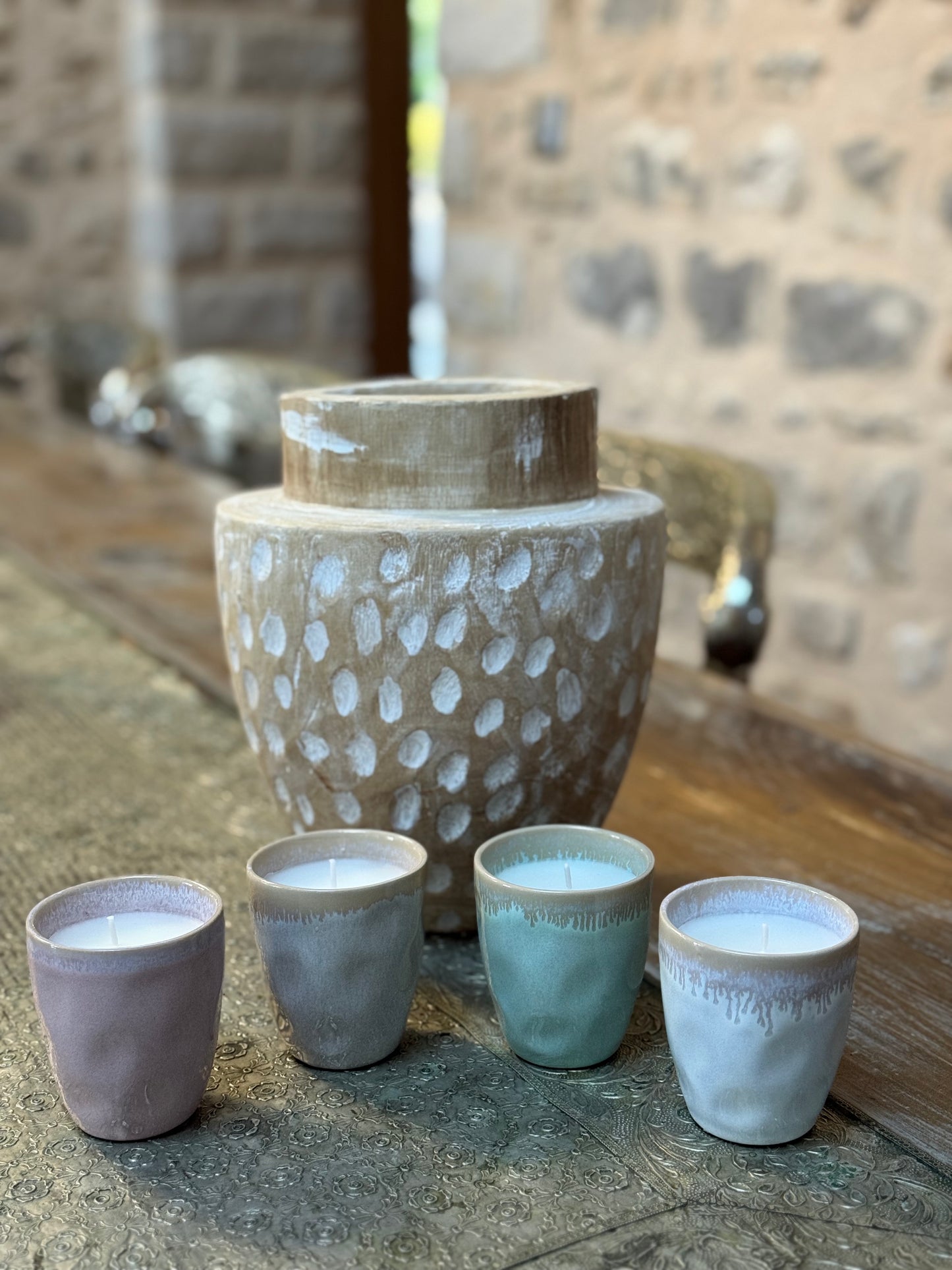 Bougie tasse turquoise