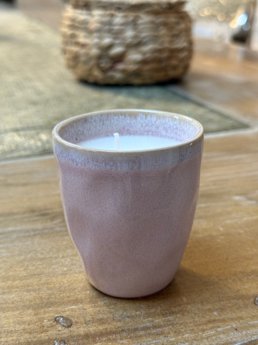Bougie tasse rose